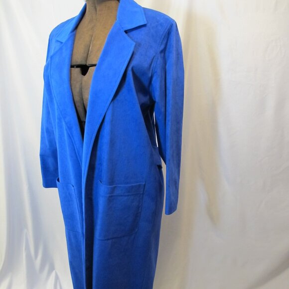 MaggieR Fashions sapphire blue Ultrasuede duster  M - Picture 1 of 5